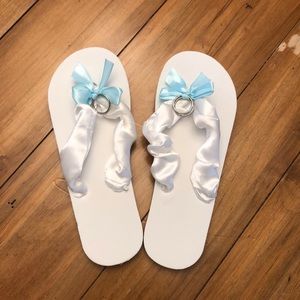 Sale🎉 Just Married Footprint Flip Flops